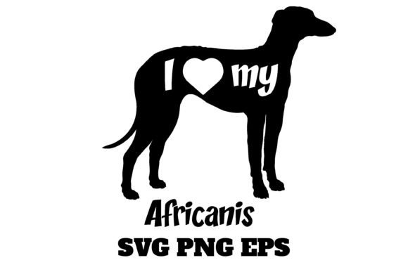 Africanis I Love My Dog Silhouette