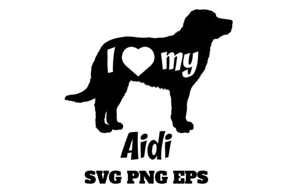 Aidi I Love My Dog Vector Design