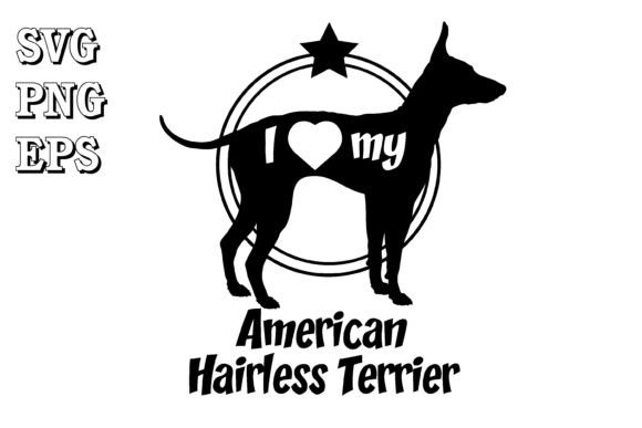American Hairless Terrier Dog Silhouette