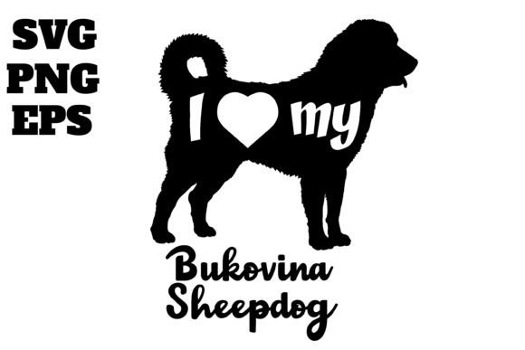 Bukovina Sheepdog I Love My Dog Vector