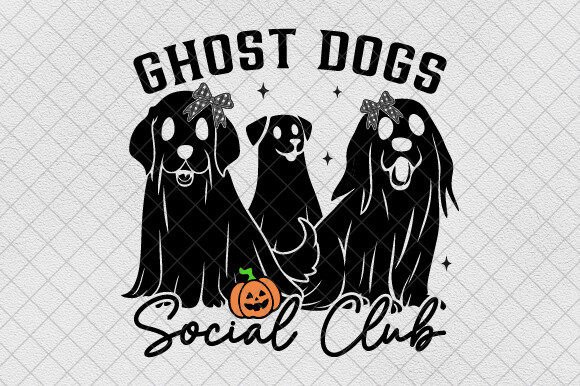 Halloween Ghost Dog, Retro Spooky PNG