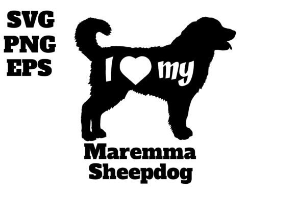 Maremma Sheepdog Dog Monogram Vector