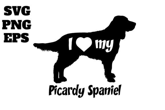 Picardy Spaniel Dog Monogram Vector
