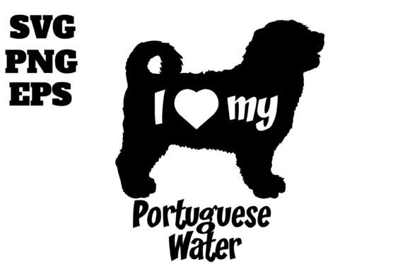 Portuguese Water Dog Monogram Vector