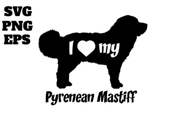 Pyrenean Mastiff Dog Monogram Vector