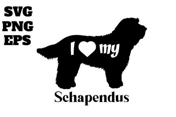 Schapendus Dog Monogram Vector