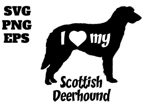 Scottish Deerhound Dog Monogram Vector
