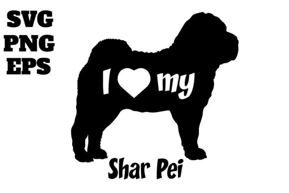 Shar Pei Dog Monogram Vector