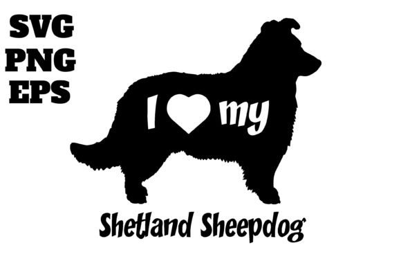Shetland Sheepdog Dog Monogram Vector
