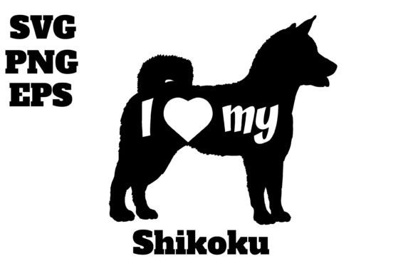 Shikoku Dog Monogram Vector