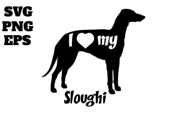 Sloughi Dog Monogram Vector