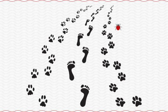 SVG Feet and Paws for Embroidery