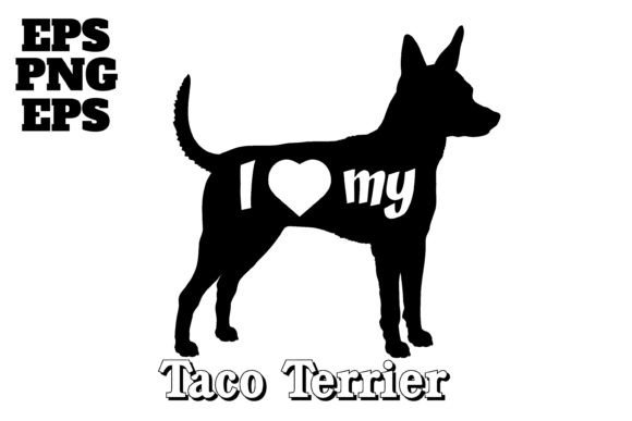 Taco Terrier Dog Monogram Vector