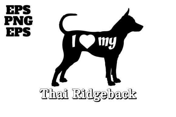 Thai Ridgeback Dog Monogram Vector