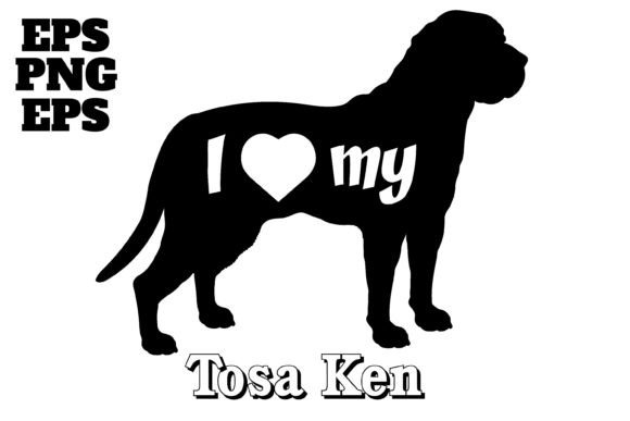 Tosa Ken Dog Monogram Vector