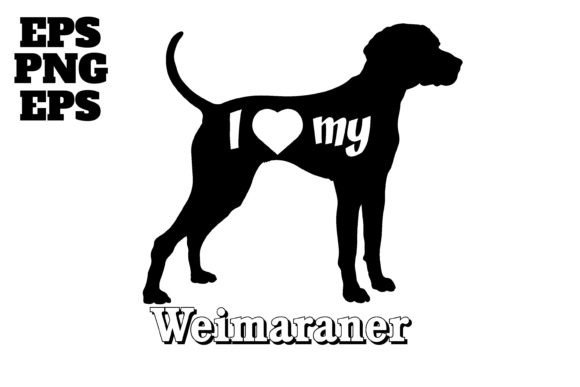 Weimaraner Dog Monogram Vector